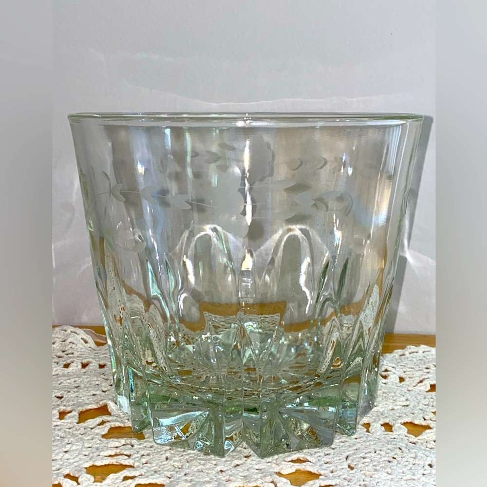 VTG Princess House Regency Ice Bucket Heritage Etched Floral Glass Cryst…